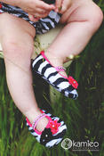 Image of Hot Pink Zebra Crib Shoes
