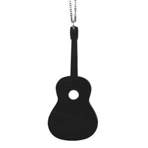 Image of Acoustic Guitar Necklace/Earrings made from a recycled vinyl record.