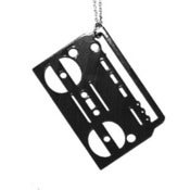Image of Boombox Necklace/Earrings made from a recycled vinyl record.