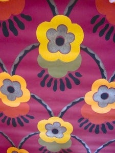 Image of Vintage 1920s Flowers Wallpaper, price is per Metre