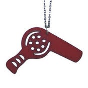 Image of Ltd. Edition Blowdryer Shaped Necklace/Earrings made from a recycled vinyl record!