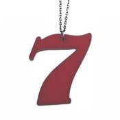 Image of Ltd. Edition Lucky Number 7 Shaped Necklace/Earrings made from a recycled vinyl record!