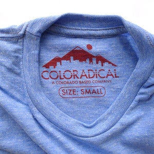 Image of Coloradical Colorado Flag T-Shirt- Men's Light Blue