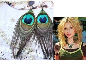 Image of SALE! Peacock Feather Earrings