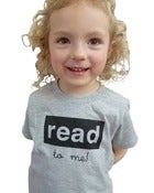 Image of read to me toddler tee, grey/black