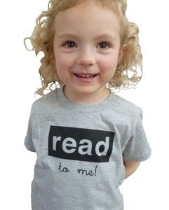 Image of read to me toddler tee, grey/black