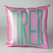 Image of Tired Pillow (mint on pink)
