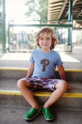 Image of Philly Pretzel Kid Tee Blue