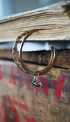 Image of Mixed Metal Hammered Hoops with Smokey Quartz Onion Briolette
