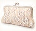 Image of Pale lace petals, original printed silk clutch bag