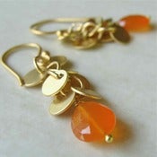 Image of lantana earrings with carnelian