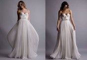 Image of Annie Wedding Gown Silk Hand Gathered Bustier Gown