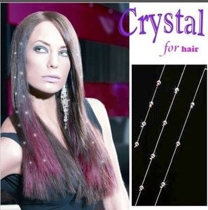 Image of Austrian Crystal Gem "Hair Ice" 15" Hair Extensions