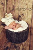 Image of Baby Teddy Bear Hat With Detachable Boutique Bow