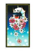 Image of Robyn With Dahlias Mini Giclee