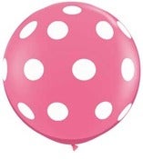 Image of 36" Rose with White Polka Dots