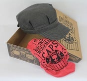 Image of BEAR BRAND Limited Edition Stifel Cloth Fine Stripe Cotton Moleskin Engineer and Workman Cap 