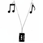 Image of Tape Charm Necklace made from recycled vinyl records.