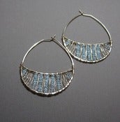 Image of Elysium Jewelry hand wrapped gem hoop earrings