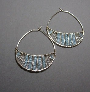 Image of Elysium Jewelry hand wrapped gem hoop earrings
