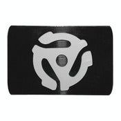 Image of 45 Adapter Belt Buckle made from recycled vinyl records.
