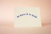 Image of To Have and To Hold Wedding Card 