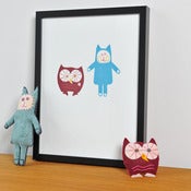 Image of 'Owl and Cat' Print