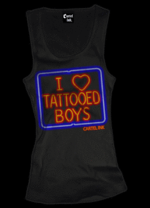Image of I Love Tattooed Boys Neon Beater Style # 3092