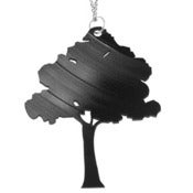 Image of Tree Necklace/Earrings made from a recycled vinyl record.