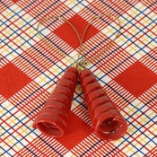 Image of EARRINGS - red - vintage - spiral