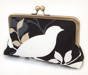 Image of Bird on a branch clutch bag