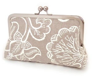 Image of Linen belle clutch bag
