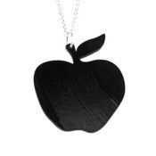 Image of Apple Necklace/Earrings made from a recycled vinyl record.