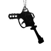 Image of Raygun Necklace/Earrings made from a recycled vinyl record.