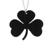 Image of Shamrock Necklace/Earrings made from a recycled vinyl record.