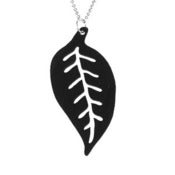 Image of Leaf Necklace/Earrings made from a recycled vinyl record.