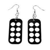 Image of VLING CLASSIC "CHECKER" Earrings made from a recycled vinyl record.