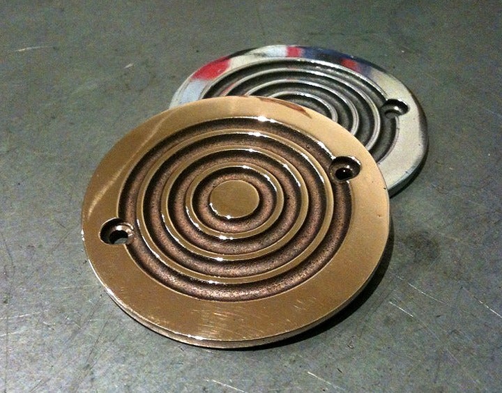 Image of Old Gold "Bullseye" ignition covers