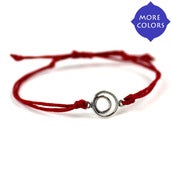 Image of Red String Bracelet with Silver Circle Charm
