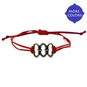 Image of Red String Bracelet with Three Circles Charm