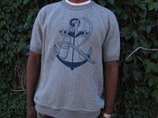 Image of All Things Regular Logo Crew Light Heather Grey/Navy