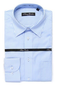 Image of KLAUSS KL11703 L.BLUE PLAID SHIRT