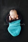 Image of Sea Breeze Blue Snuggly Cocoon with Faux Fur Trim