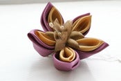 Image of Kanzashi Flower Hair Accessory. Hairclip in Dusky Pink and Butter Yellow