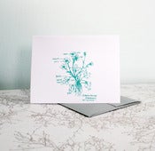 Image of lovely botanical diagram - blank flower note card