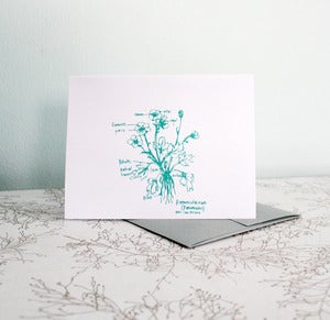 Image of lovely botanical diagram - blank flower note card