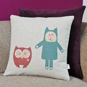 Image of 'Owl & Cat' Cushion