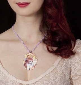 Image of Kitsch Doiley Necklace - Brown Kitten