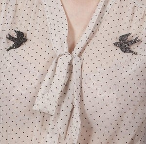Image of Starry Night Black Bird Brooch