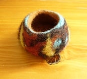 Image of Hand Felted Vessel - Angry Skies mini